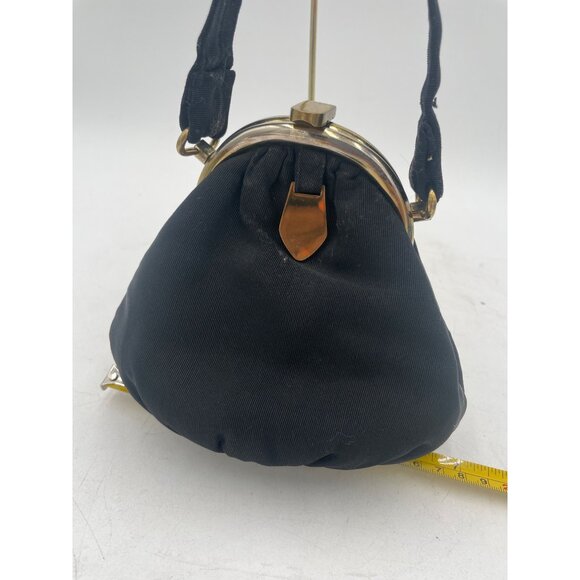 Vintage Black Satin Purse Coin Pouch & Gold-Tone Clasp Theater Props - Picture 3 of 10